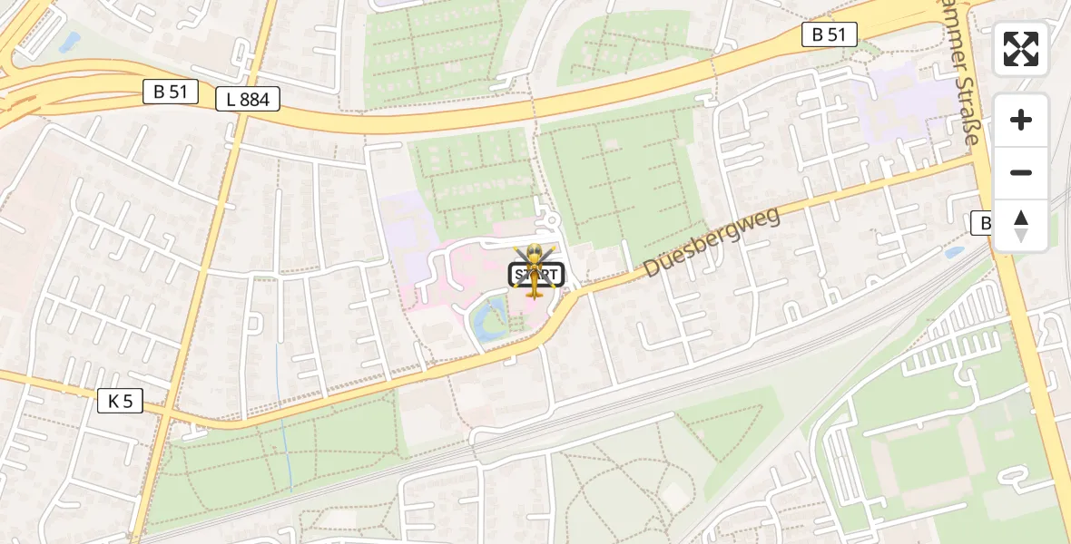 Flugroute Rettungshubschrauber Münster - Münster, 10 Juni 2026, 11:32