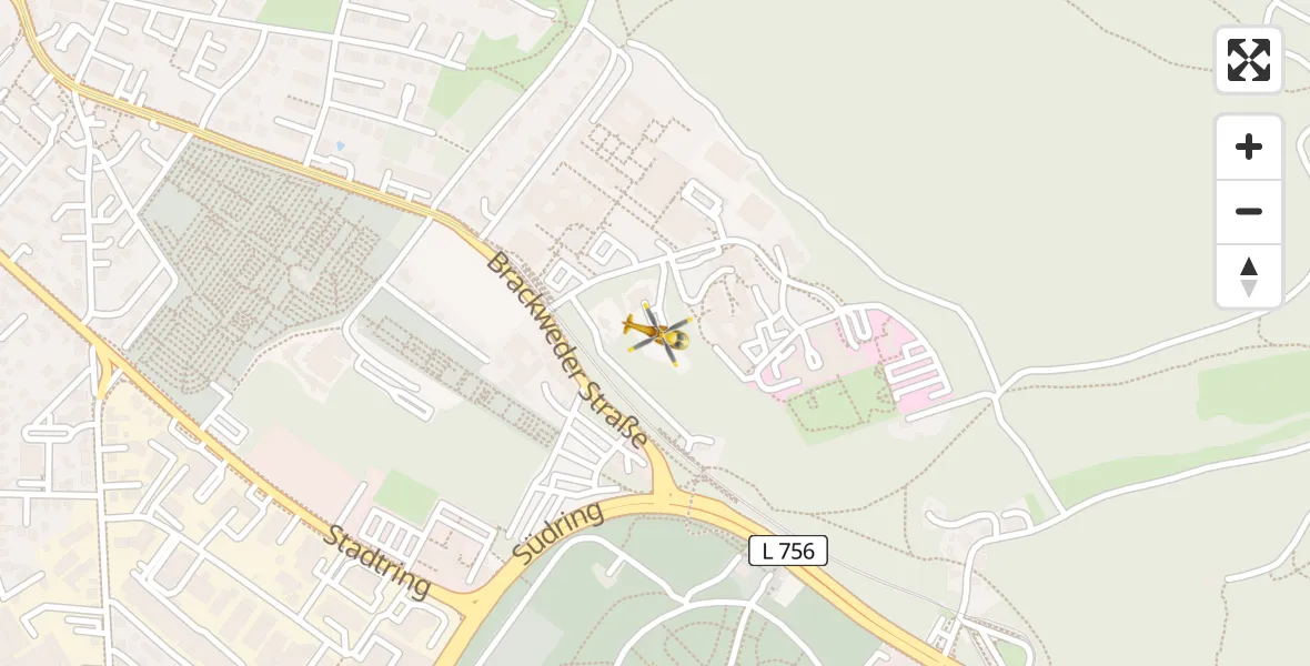 Flugroute Rettungshubschrauber Luftrettungszentrum Bielefeld - Luftrettungszentrum Bielefeld, 10 Juni 2026, 11:49