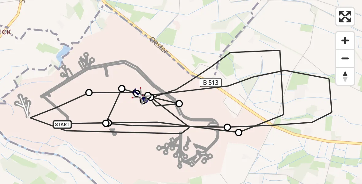 Flugroute Polizeihubschrauber Gütersloh - Gütersloh Militärflugplatz, 10 Juni 2026, 11:56