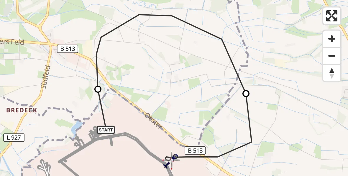 Flugroute Polizeihubschrauber Gütersloh - Gütersloh, 10 Juni 2026, 13:04