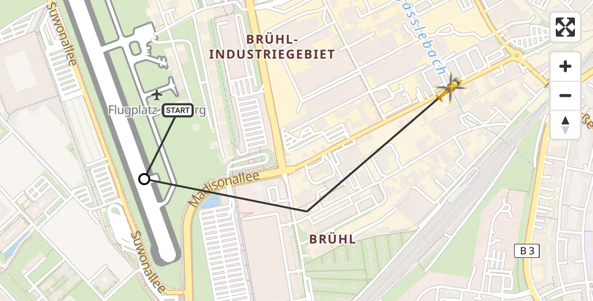 Flugroute Rettungshubschrauber Freiburg im Breisgau Flugplatz - Freiburg im Breisgau, 10 Juni 2026, 16:39