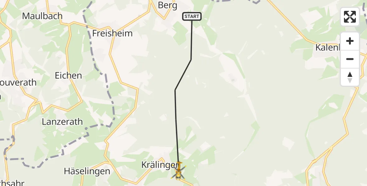 Flugroute Ambulanzhubschrauber Berg - Berg, 10 Juni 2026, 18:35