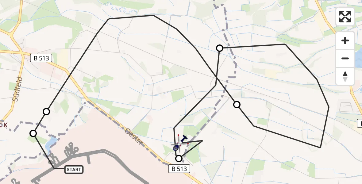 Flugroute Polizeihubschrauber Gütersloh - Harsewinkel, 11 Juni 2026, 08:25