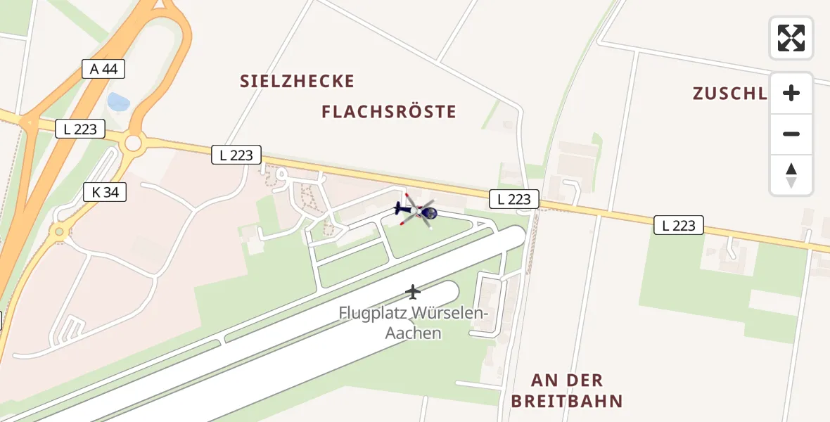 Flugroute Polizeihubschrauber Aachen-Merzbrück Flughafen - Aachen-Merzbrück Flughafen, 11 Juni 2026, 09:07