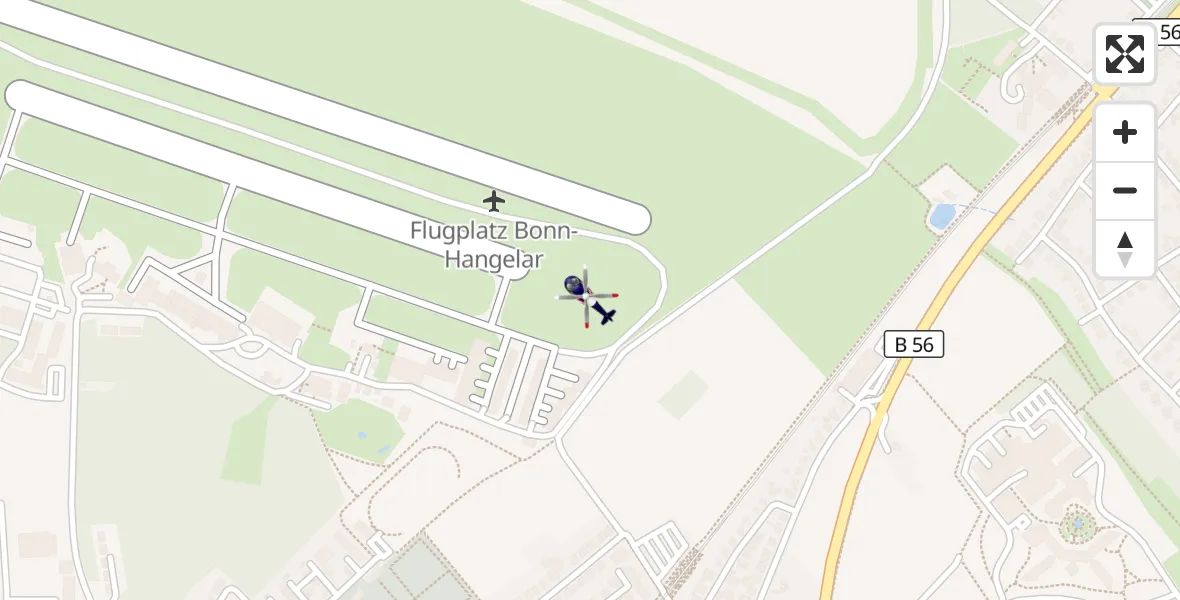Flugroute Polizeihubschrauber Bonn-Hangelar Flugplatz - Bonn-Hangelar Flugplatz, 11 Juni 2026, 09:44