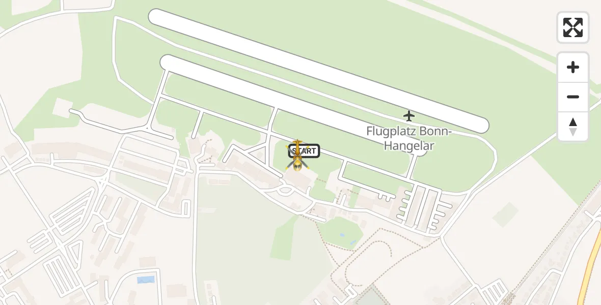 Flugroute Rettungshubschrauber Bonn-Hangelar Flugplatz - Bonn-Hangelar Flugplatz, 11 Juni 2026, 09:50
