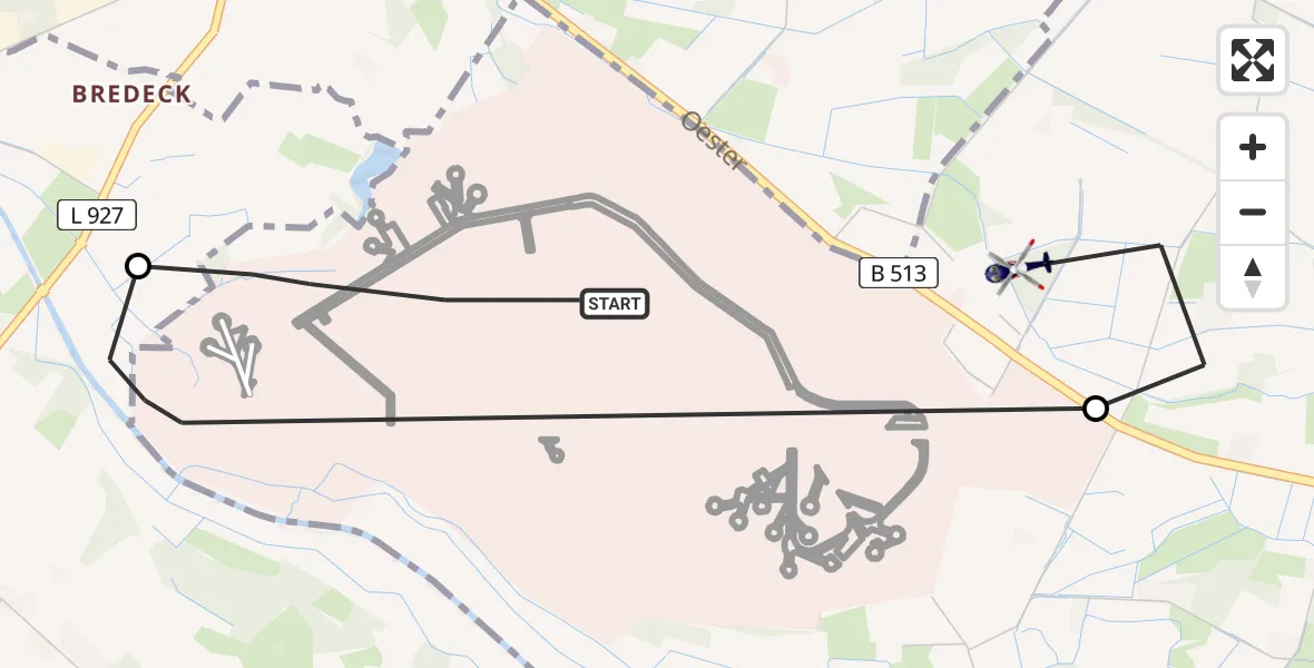Flugroute Polizeihubschrauber Gütersloh - Gütersloh, 11 Juni 2026, 09:58