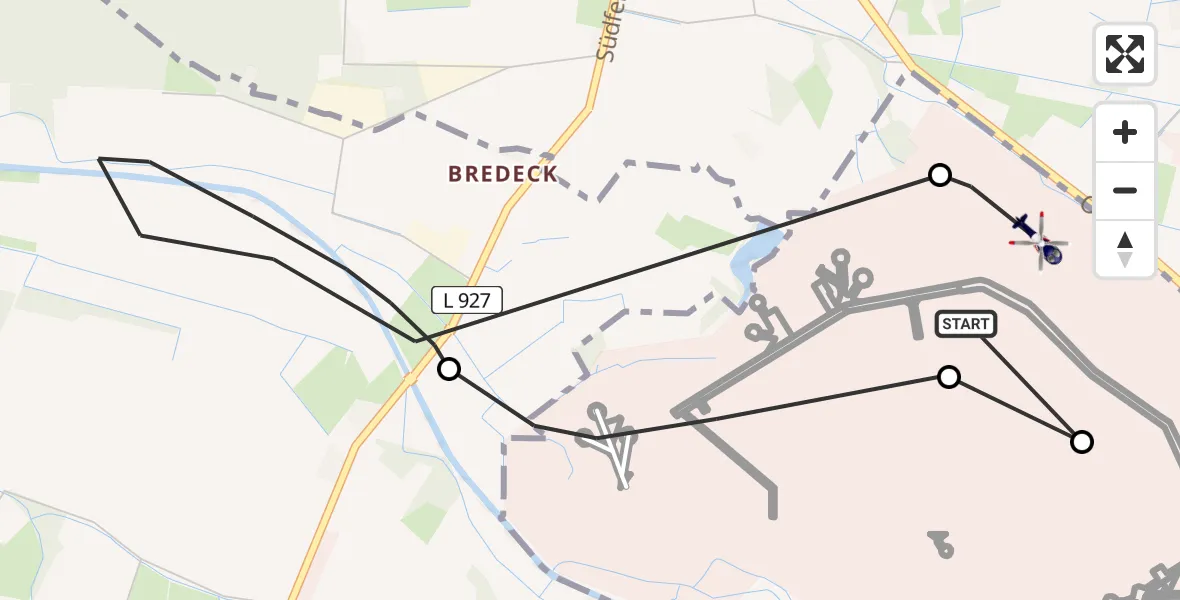 Flugroute Polizeihubschrauber Gütersloh - Gütersloh, 11 Juni 2026, 10:04