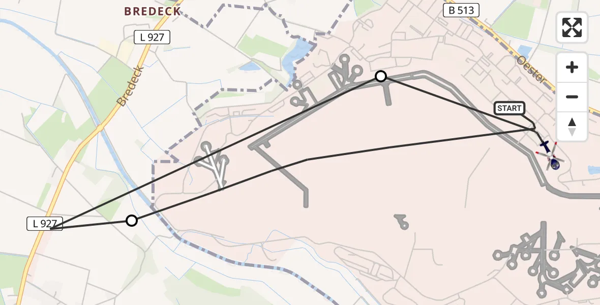 Flugroute Polizeihubschrauber Gütersloh - Gütersloh, 11 Juni 2026, 10:12