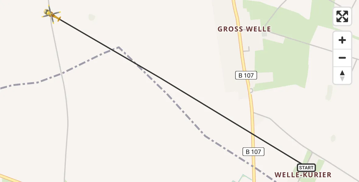 Flugroute Rettungshubschrauber Gumtow - Gumtow, 11 Juni 2026, 10:57