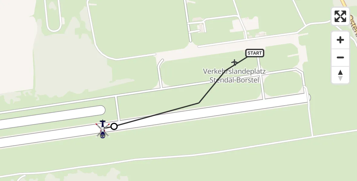 Flugroute Polizeihubschrauber Stendal - Stendal-Borstel Flugplatz, 11 Juni 2026, 11:36