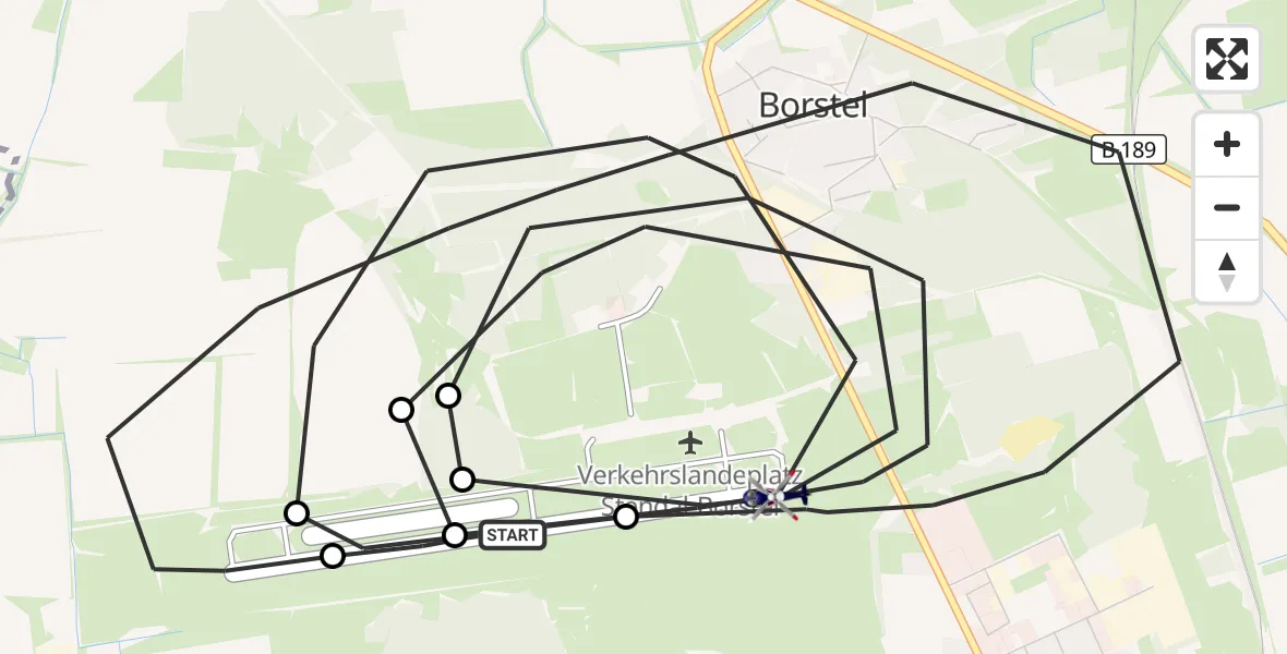 Flugroute Polizeihubschrauber Stendal-Borstel Flugplatz - Stendal, 11 Juni 2026, 11:41