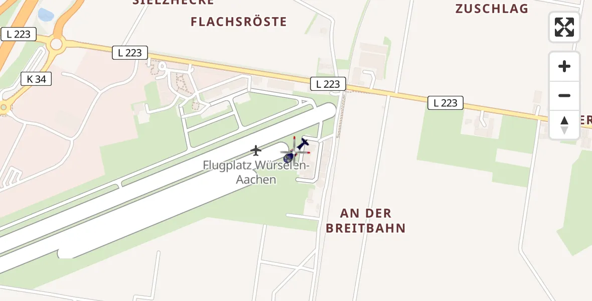 Flugroute Polizeihubschrauber Aachen-Merzbrück Flughafen - Aachen-Merzbrück Flughafen, 11 Juni 2026, 13:12