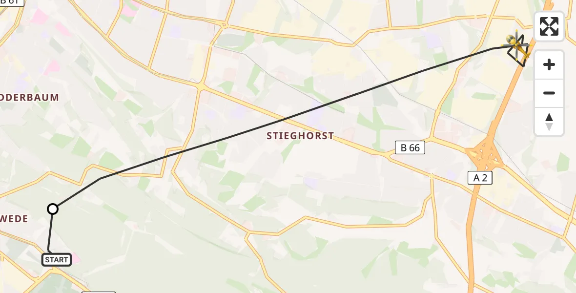 Flugroute Rettungshubschrauber Luftrettungszentrum Bielefeld - Bielefeld, 11 Juni 2026, 15:57
