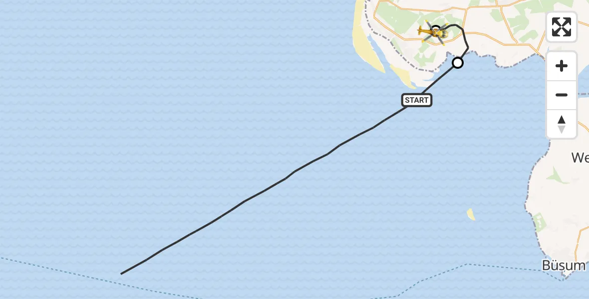 Flugroute Ambulanzhubschrauber Sankt Peter-Ording - Sankt Peter-Ording Flughafen, 11 Juni 2026, 16:29