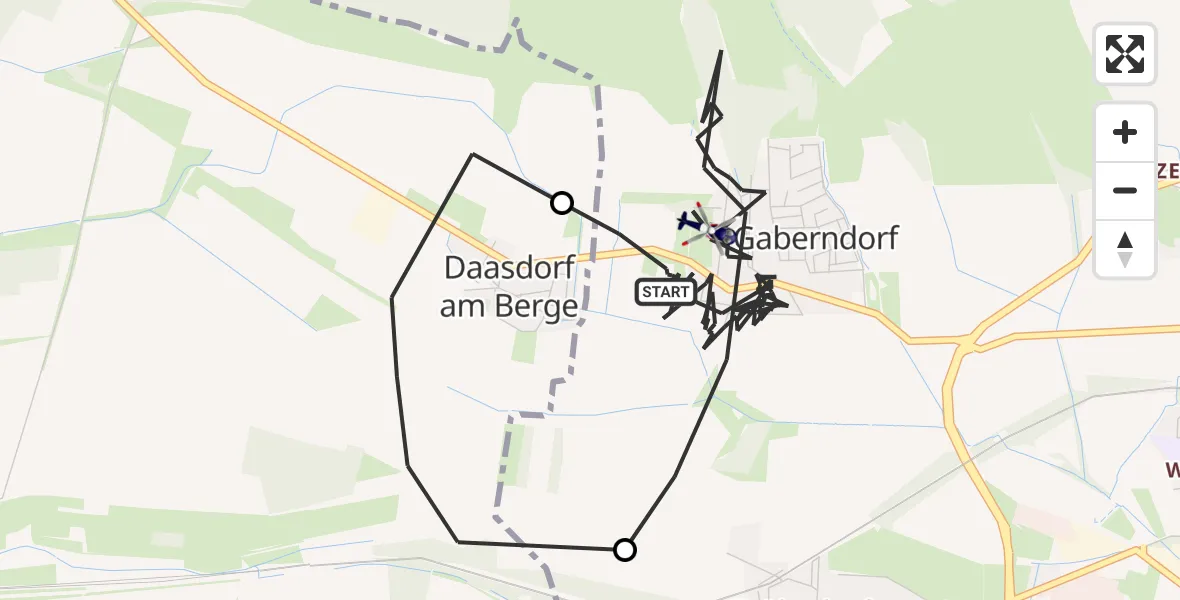 Flugroute Polizeihubschrauber Weimar - Weimar, 12 Juni 2026, 00:43