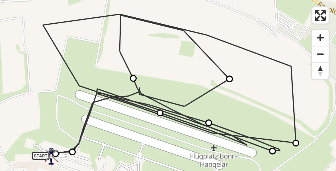 Flugroute Polizeihubschrauber Sankt Augustin - Sankt Augustin, 12 Juni 2026, 05:41