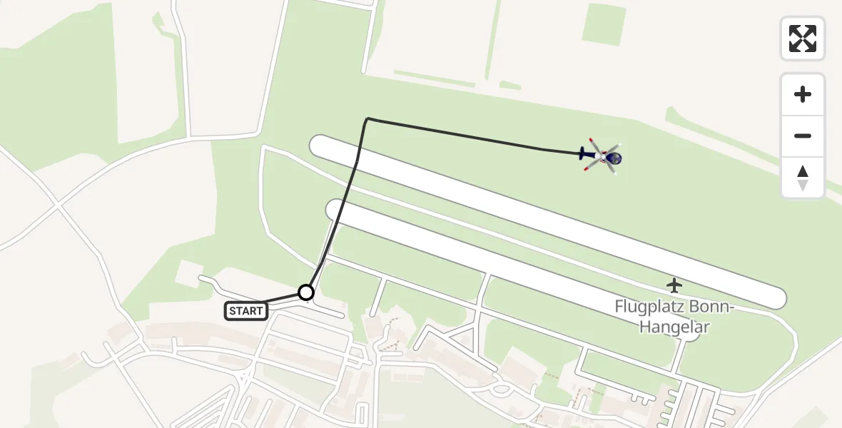Flugroute Polizeihubschrauber Sankt Augustin - Bonn-Hangelar Flugplatz, 12 Juni 2026, 06:13