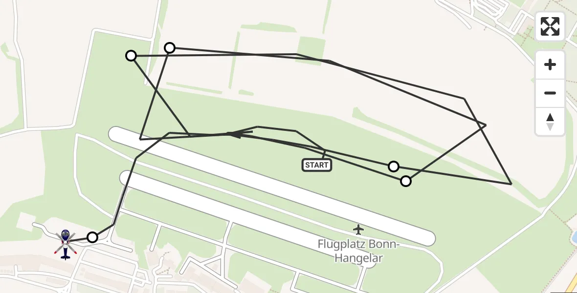 Flugroute Polizeihubschrauber Bonn-Hangelar Flugplatz - Sankt Augustin, 12 Juni 2026, 06:25