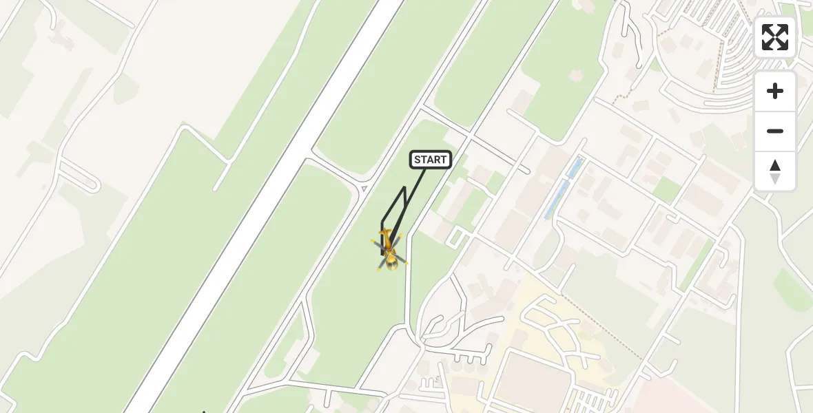 Flugroute Rettungshubschrauber Karlsruhe Baden-Baden Flughafen - Karlsruhe Baden-Baden Flughafen, 12 Juni 2026, 07:11