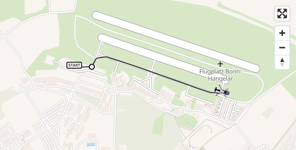 Flugroute Polizeihubschrauber Sankt Augustin - Bonn-Hangelar Flugplatz, 12 Juni 2026, 07:36