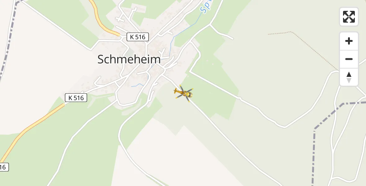 Flugroute Rettungshubschrauber Schmeheim - Schmeheim, 12 Juni 2026, 10:32