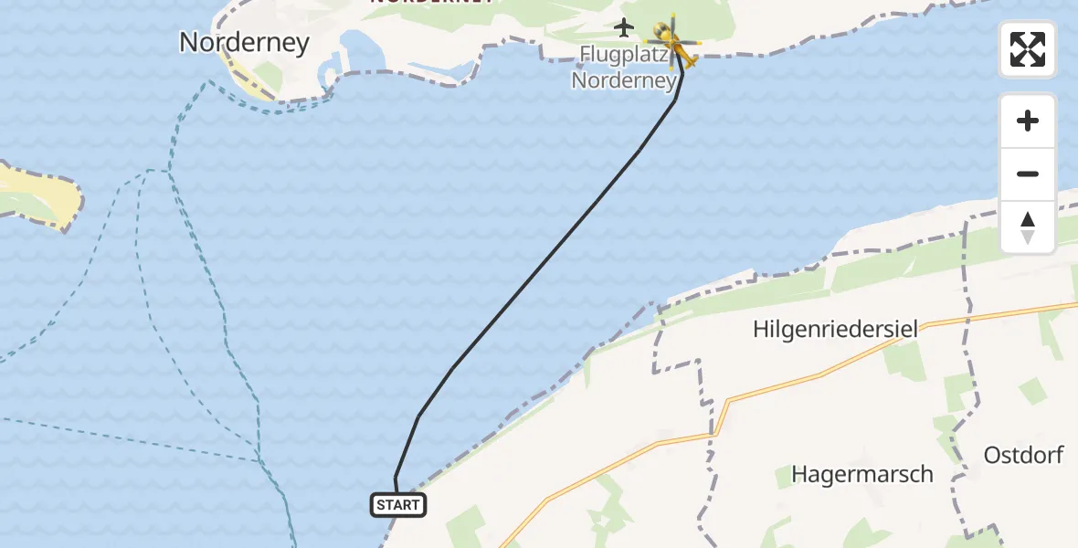 Flugroute Ambulanzhubschrauber Noordzee - Noordzee, 12 Juni 2026, 12:46