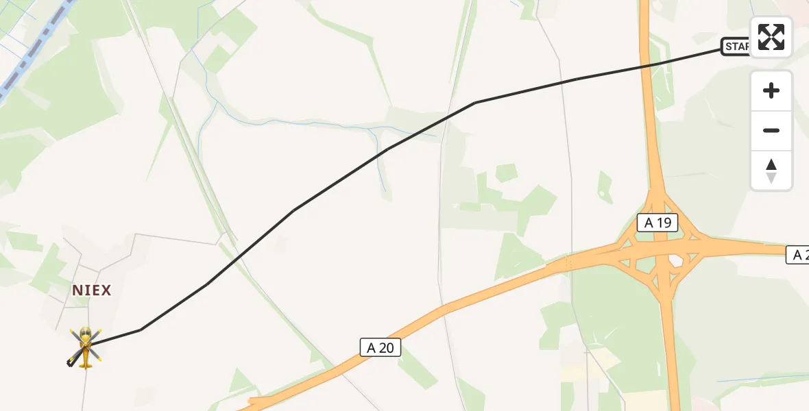 Flugroute Ambulanzhubschrauber Dummerstorf - Dummerstorf, 12 Juni 2026, 14:33