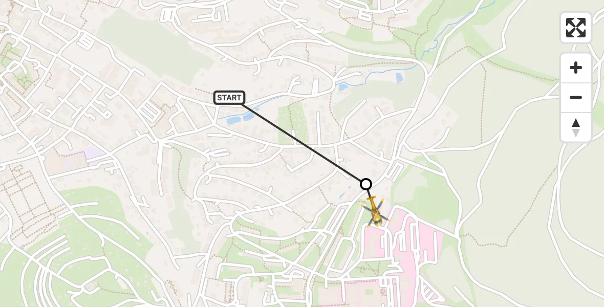 Flugroute Ambulanzhubschrauber Suhl - SRH Hospital, 12 Juni 2026, 18:18
