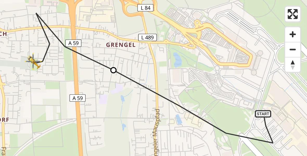 Flugroute Rettungshubschrauber Köln Bonn Flughafen - Köln, 13 Juni 2026, 11:55