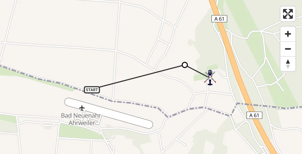 Flugroute Polizeihubschrauber Bad Neuenahr-Ahrweiler Flugplatz - Grafschaft, 13 Juni 2026, 12:00