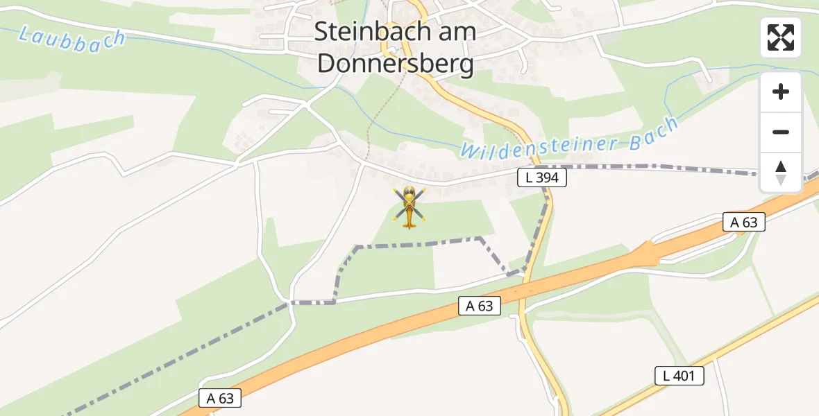 Flugroute Rettungshubschrauber Börrstadt - Börrstadt, 13 Juni 2026, 15:31
