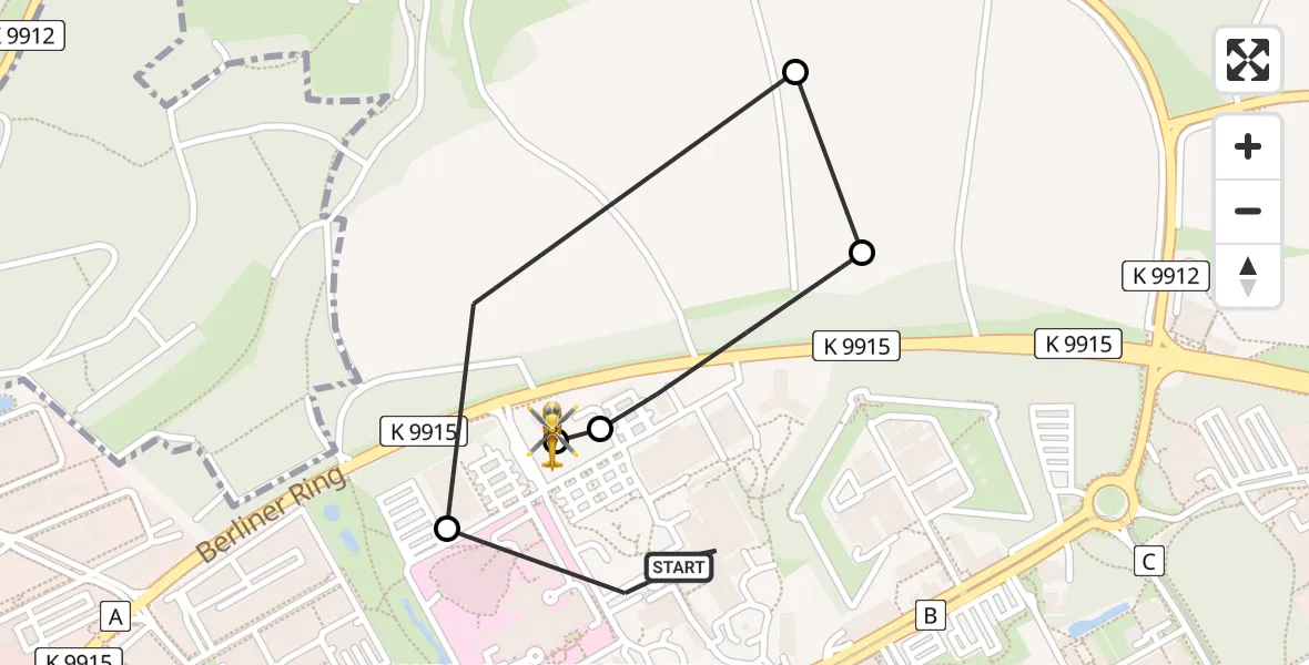 Flugroute Rettungshubschrauber Ulm Military Hospital Emergency - ADAC Air Rescue Station Ulm (Christoph 22), 13 Juni 2026, 17:21
