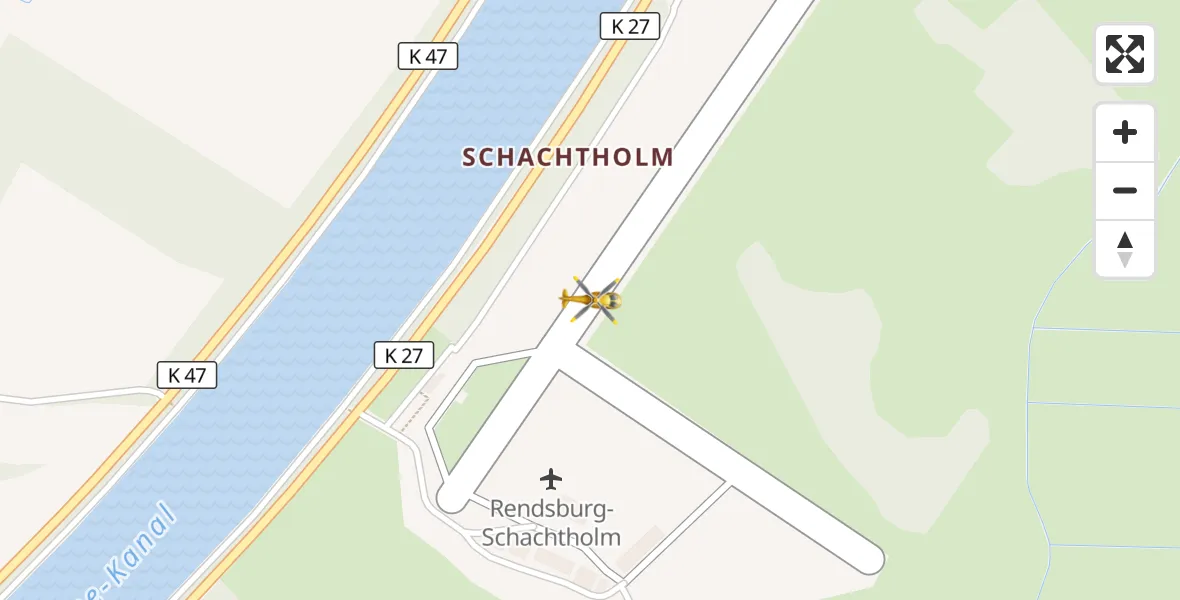 Flugroute Ambulanzhubschrauber Rendsburg-Schachtholm Flugplatz - Rendsburg-Schachtholm Flugplatz, 13 Juni 2026, 19:41
