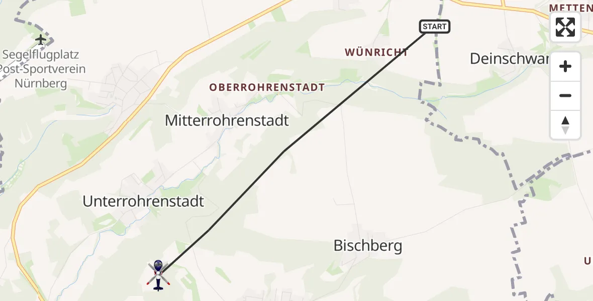 Flugroute Polizeihubschrauber Berg b.Neumarkt i.d.OPf. - Berg b.Neumarkt i.d.OPf., 14 Juni 2026, 07:43