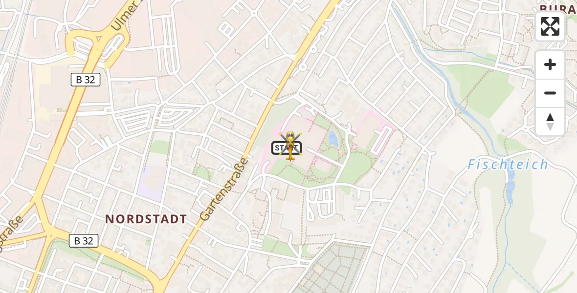Flugroute Rettungshubschrauber Sankt Elisabeth Hospital - Sankt Elisabeth Hospital, 14 Juni 2026, 16:59