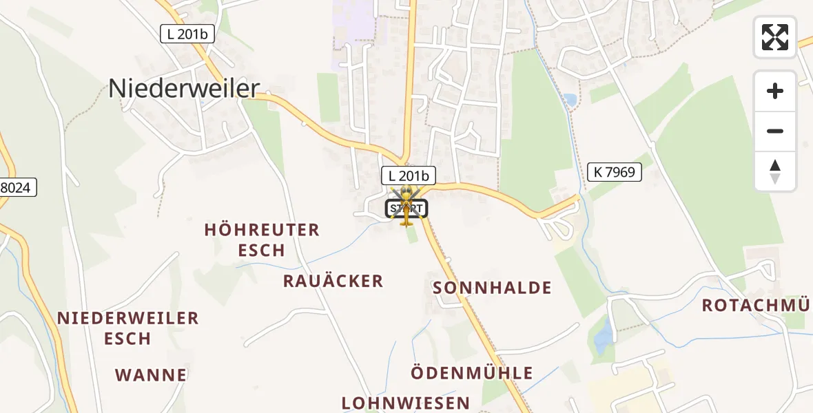 Flugroute Rettungshubschrauber Wilhelmsdorf - Wilhelmsdorf, 14 Juni 2026, 17:32
