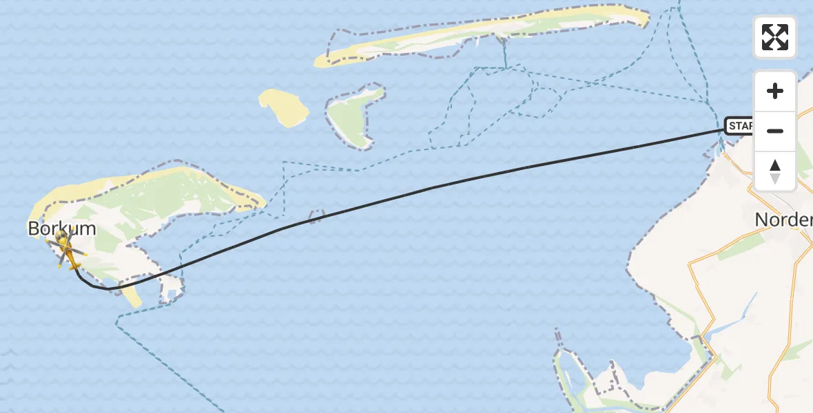 Flugroute Ambulanzhubschrauber Noordzee - Noordzee, 15 Juni 2026, 06:32
