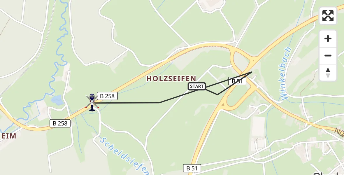 Flugroute Polizeihubschrauber Blankenheim - Blankenheim, 15 Juni 2026, 08:41