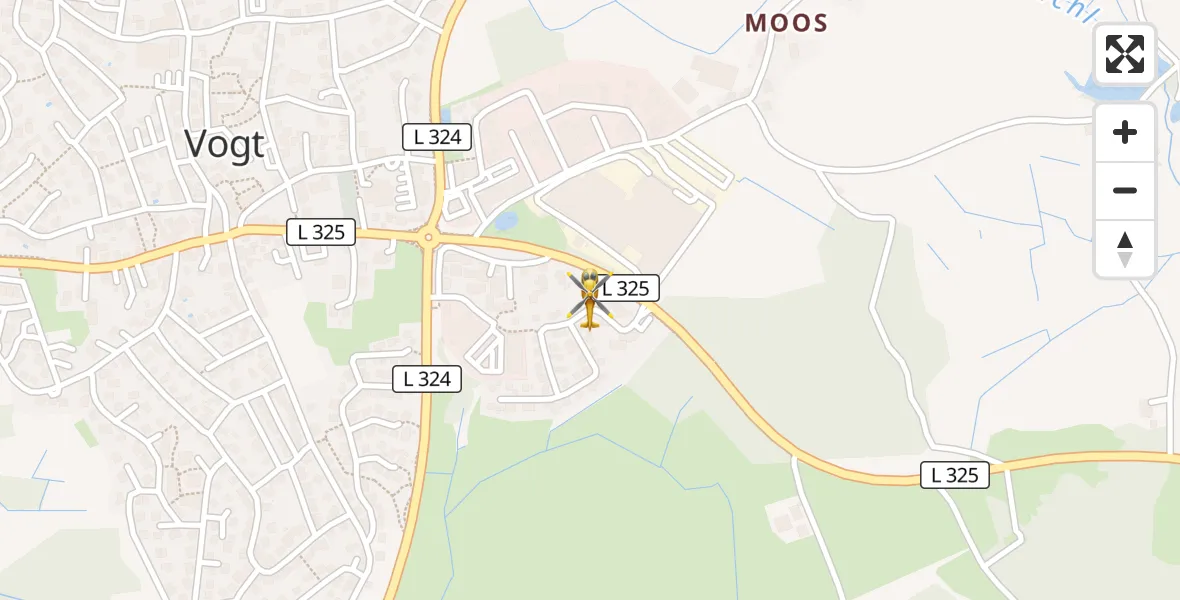 Flugroute Rettungshubschrauber Vogt - Vogt, 15 Juni 2026, 09:03