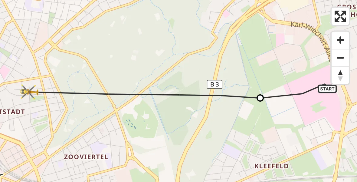 Flugroute Rettungshubschrauber Hannover Luftrettung Hubschrauberlandeplatz (Christoph 4) - Hannover, 15 Juni 2026, 09:25