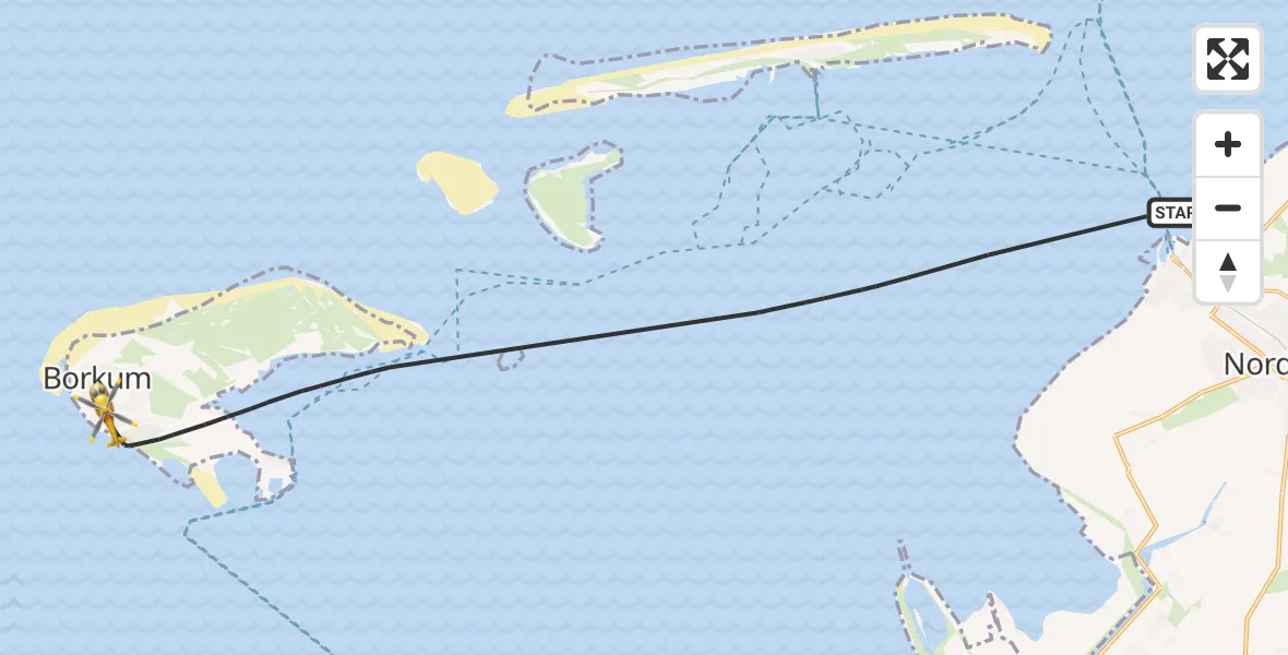 Flugroute Ambulanzhubschrauber Noordzee - Noordzee, 15 Juni 2026, 10:00