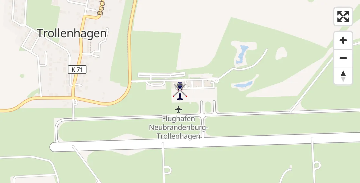 Flugroute Polizeihubschrauber Neubrandenburg Trollenhagen Flughafen - Neubrandenburg Trollenhagen Flughafen, 15 Juni 2026, 10:15