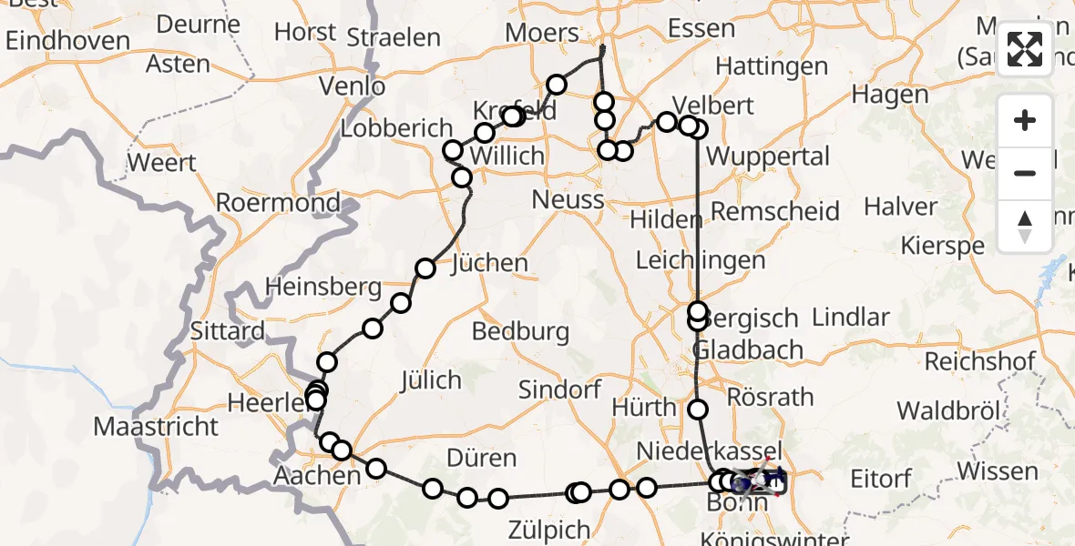 Flugroute Polizeihubschrauber Sankt Augustin - Sankt Augustin, 15 Juni 2026, 12:49