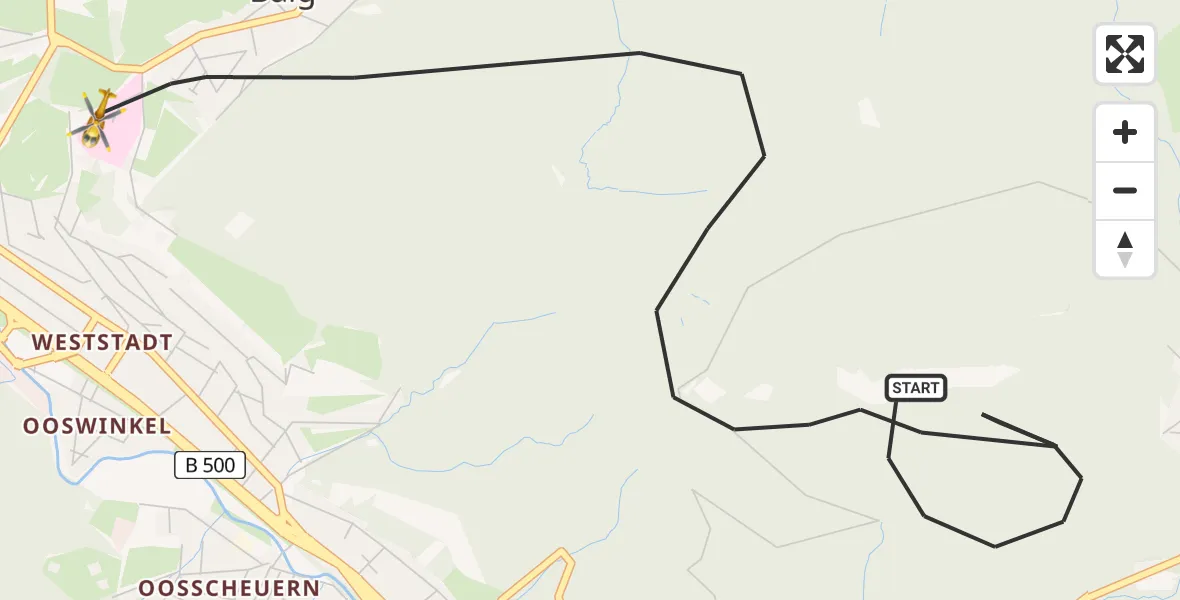 Flugroute Ambulanzhubschrauber Baden-Baden - Baden-Baden, 15 Juni 2026, 16:43