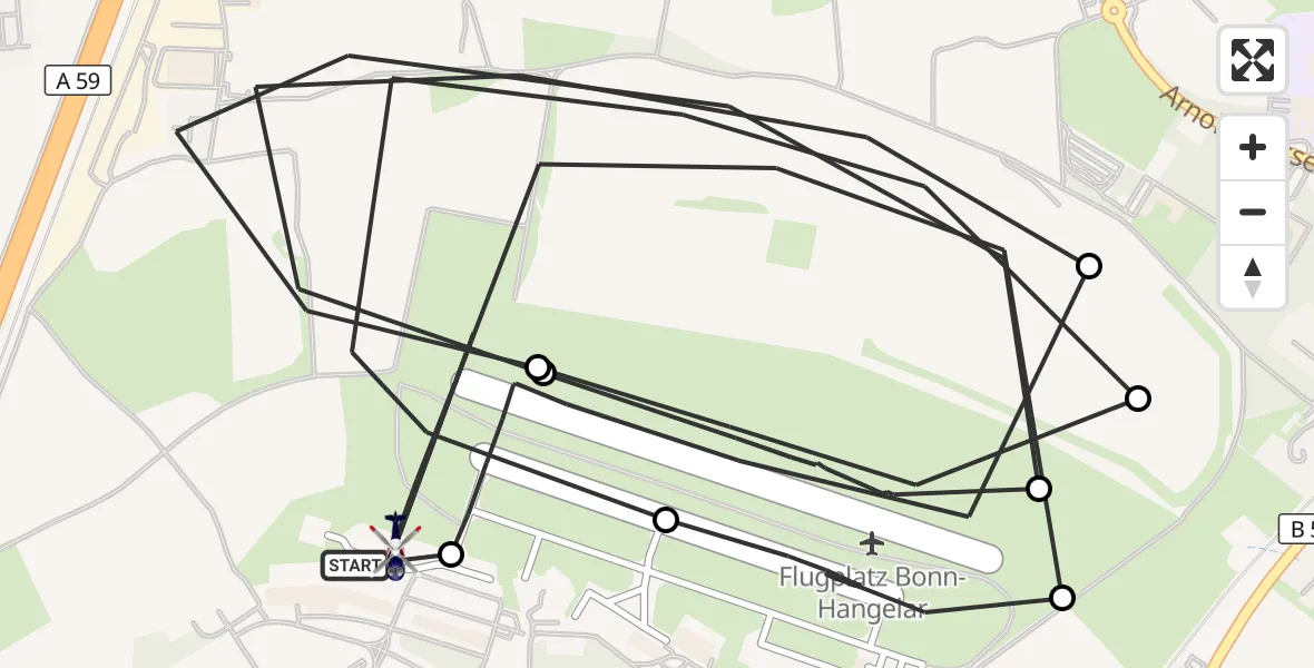 Flugroute Polizeihubschrauber Sankt Augustin - Sankt Augustin, 16 Juni 2026, 06:08