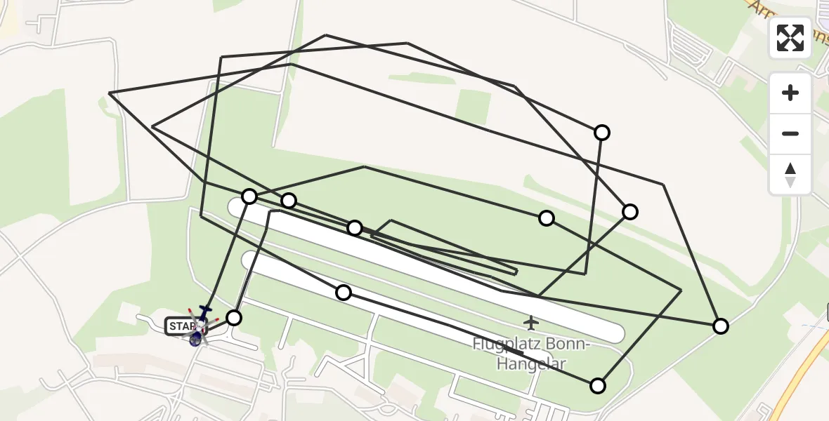 Flugroute Polizeihubschrauber Sankt Augustin - Sankt Augustin, 16 Juni 2026, 06:29