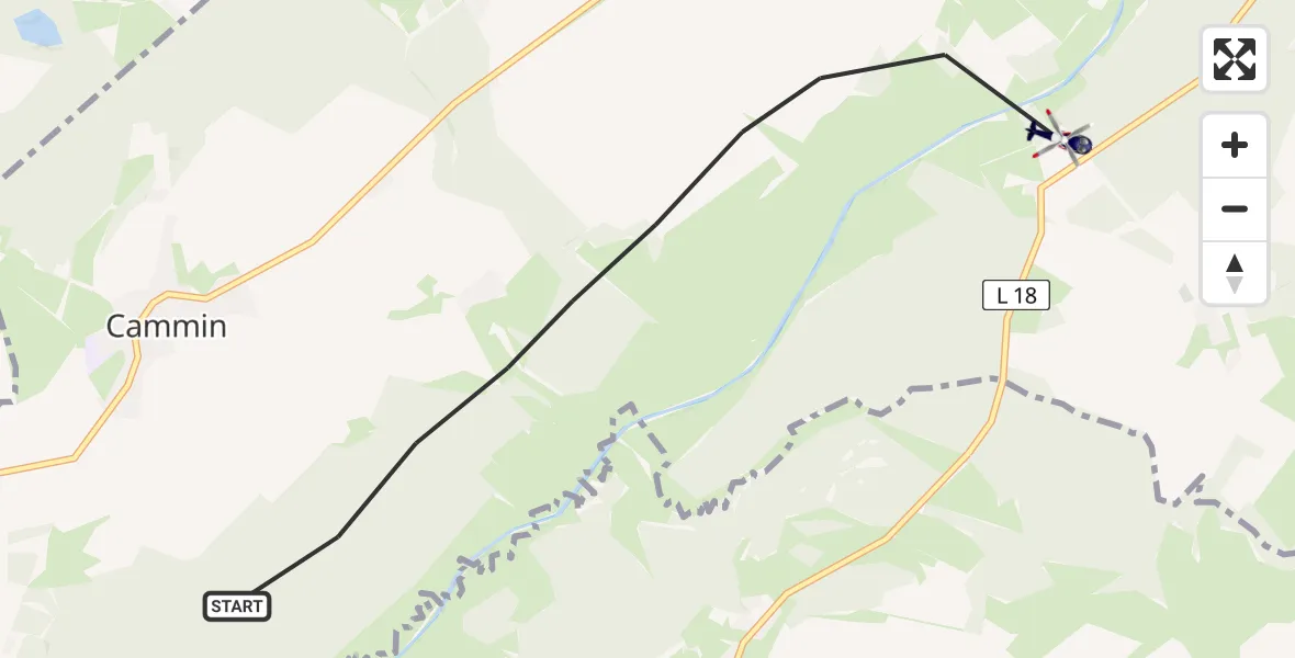 Flugroute Polizeihubschrauber Cammin - Selpin, 16 Juni 2026, 06:42