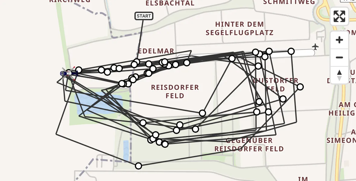 Flugroute Polizeihubschrauber Grevenbroich - Jüchen, 16 Juni 2026, 07:58