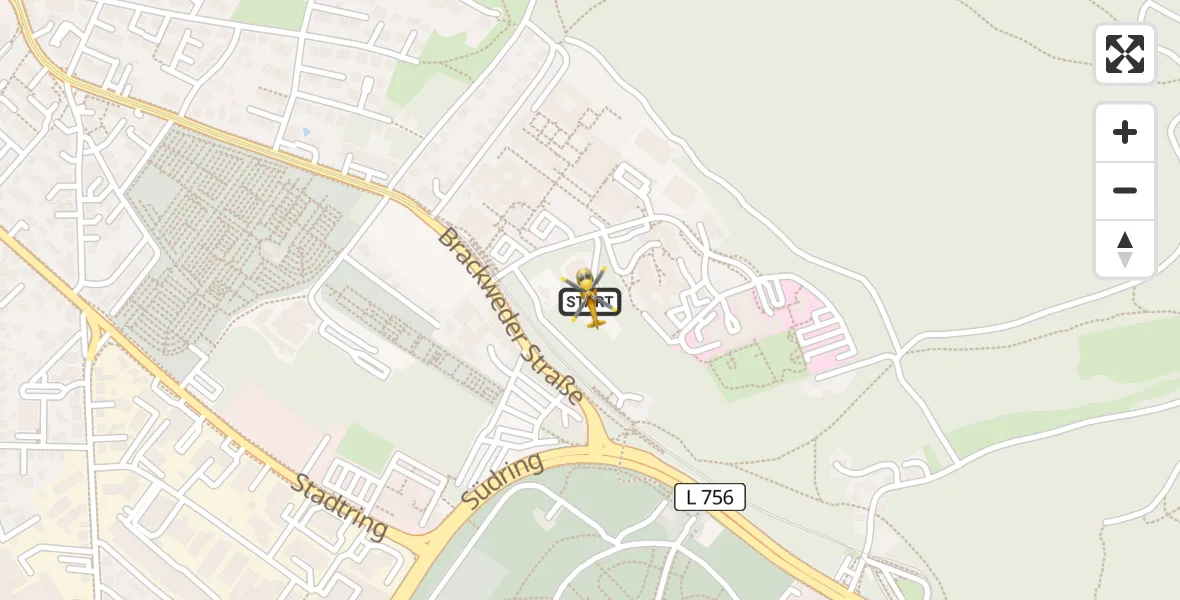 Flugroute Rettungshubschrauber Luftrettungszentrum Bielefeld - Luftrettungszentrum Bielefeld, 16 Juni 2026, 07:59